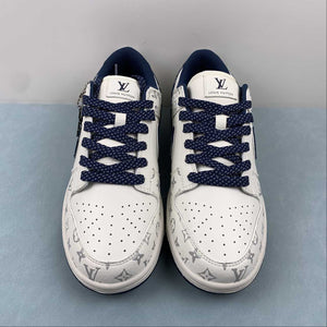 LV x SB Dunk Low Cream White Royal Blue Silver FC1688-123