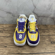 Cargar imagen en el visor de la galería, Air Force 1 07 Low “Lakers” Purple Yellow White Customised 315122-118
