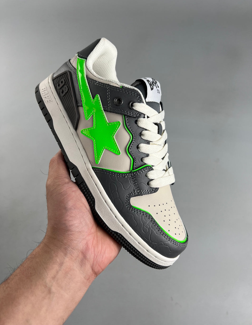 BAPE Sk8 STA Dark Grey Beige Green