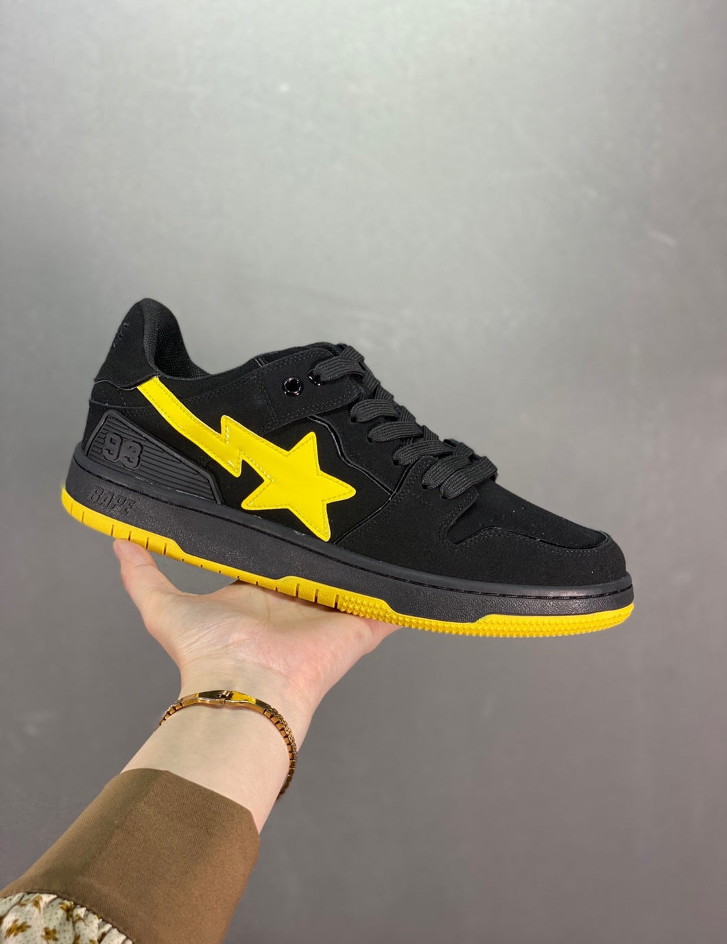 BAPE Sk8 STA Black Electric Yellow