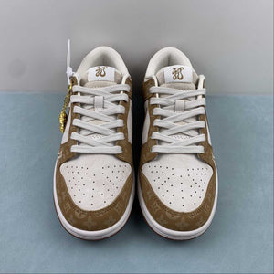 SB Dunk Low LV Brown White Metallic Gold FC1688-184