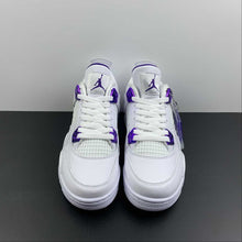 Cargar imagen en el visor de la galería, Air Jordan 4 Retro GS White Metallic Silver Court Purple 408452-115
