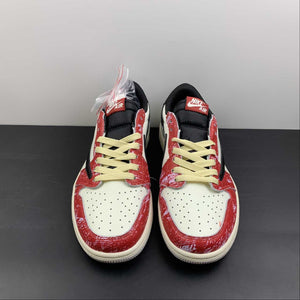 Travis Scott x Air Jordan 1 Low OG White Black Red DM7866-133