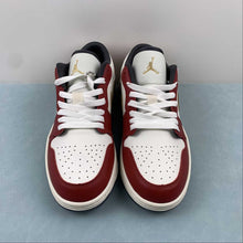 Cargar imagen en el visor de la galería, Air Jordan 1 Low SE Sail Metallic Gold Grain Dark Team Red FJ5735-100
