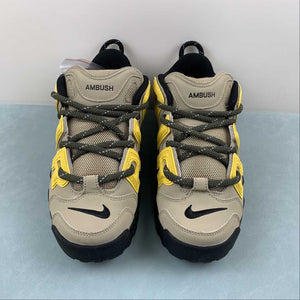 Air More Uptempo Low x AMBUSH Limestone Vivid Sulphur Black FB1299 200