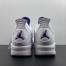 Cargar imagen en el visor de la galería, Air Jordan 4 Retro GS White Metallic Silver Court Purple 408452-115
