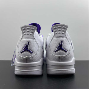 Air Jordan 4 Retro GS White Metallic Silver Court Purple 408452-115