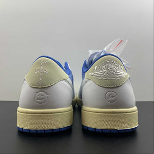 Fragment Design x Travis Scott x Air Jordan 1 Low OG SP White Blue Barb Sail CQ4277-212