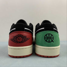 Cargar imagen en el visor de la galería, Air Jordan 1 Low Quai 54 White Black Scenery Green University Red FQ6703-100
