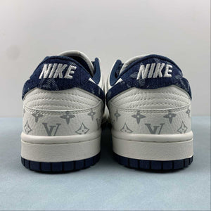 LV x SB Dunk Low Cream White Royal Blue Silver FC1688-123