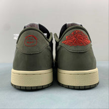 Cargar imagen en el visor de la galería, Travis Scott x Air Jordan 1 Low OG Black Sail Medium Olive Muslin DM7866-002
