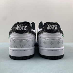 LV x SB Dunk Low White Black Silver LV0526-591