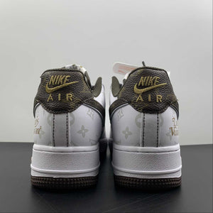 LV x Air Force 1 07 Low White Brown Metallic Gold BS8805-601