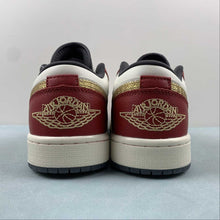 Cargar imagen en el visor de la galería, Air Jordan 1 Low SE Sail Metallic Gold Grain Dark Team Red FJ5735-100
