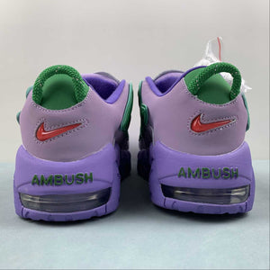 Air More Uptempo Low x AMBUSH Lilac Apple Green University Red FB1299 500