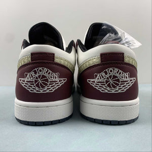 Air Jordan 1 Low SE CNY Sail Metallic Gold Grain Dark Team Red FJ5735-100