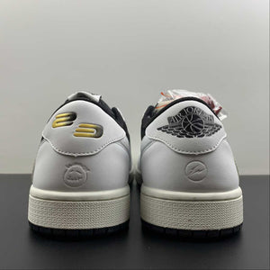 Fragment Design x Travis Scott x Air Jordan 1 Low OG Sail White Black Barb CQ4277-311