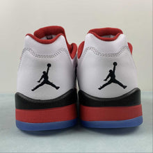 Cargar imagen en el visor de la galería, Air Jordan 5 Retro Low White Fire Red Black 819171 101
