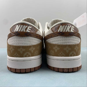 SB Dunk Low LV Brown White Metallic Gold FC1688-184
