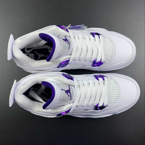 Air Jordan 4 Retro GS White Metallic Silver Court Purple 408452-115