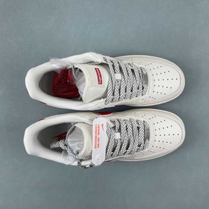 Supreme x Air Force 1 07 Low White Red HD1968-026
