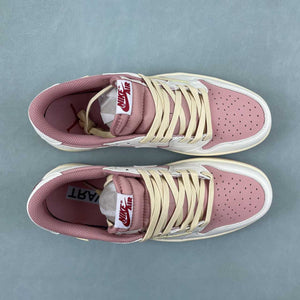 Travis Scott x Air Jordan 1 Low OG Pink Beige Red DM7866-600