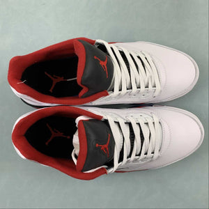 Air Jordan 5 Retro Low White Fire Red Black 819171 101