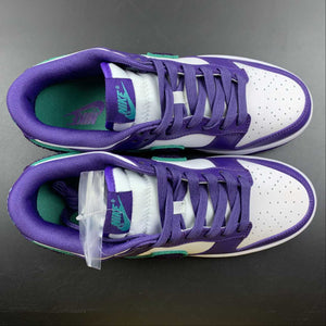 SB Dunk Low Chenille Swoosh Sail Grand Purple Neptune Green DQ7683-100