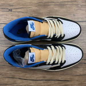 Travis Scott x Air Jordan 1 Low OG Sail Black-Military Blue DM7866 140