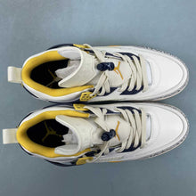 Cargar imagen en el visor de la galería, Air Jordan Spizike Low Sail Midnight Navy Coconut Milk University Gold FQ1759-111
