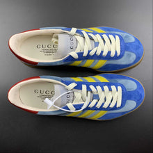 Cargar imagen en el visor de la galería, Adidas x Gucci Gazelle Blue Light Yellow Bleu
