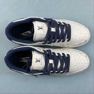 LV x SB Dunk Low Cream White Royal Blue Silver FC1688-123