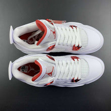 Cargar imagen en el visor de la galería, Air Jordan 4 Retro GS University Red White Metallic Silver 408452-112
