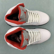 Cargar imagen en el visor de la galería, Air Jordan 5 Retro White Fire Red-Black DA1911-102
