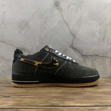 Cargar imagen en el visor de la galería, Air Force 1 Low Camo Denim Remix Black Multi-Color Metallic Gold DB1964-001
