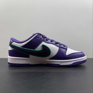 SB Dunk Low Chenille Swoosh Sail Grand Purple Neptune Green DQ7683-100