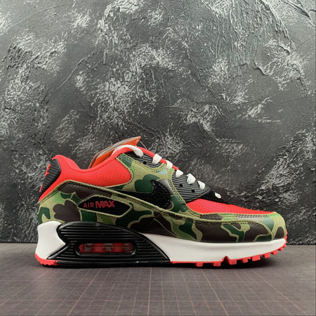 Air Max 90 Reverse Duck Camo Infrared Dark Sage Baroque Brown CW6024-600