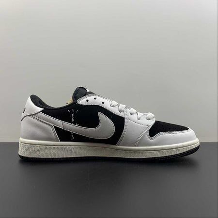 Fragment Design x Travis Scott x Air Jordan 1 Low OG Sail White Black Barb CQ4277-311