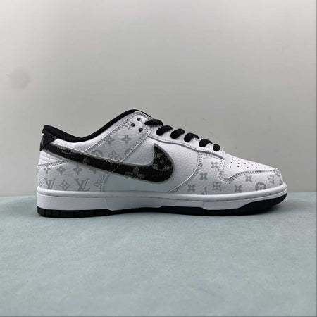 LV x SB Dunk Low White Black Silver LV0526-591