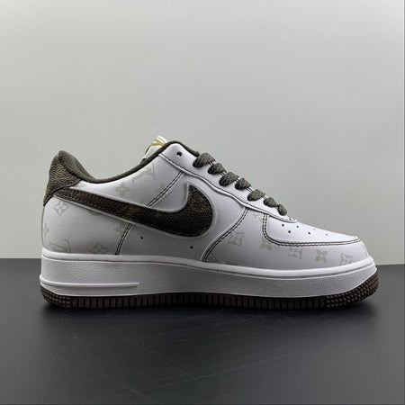 LV x Air Force 1 07 Low White Brown Metallic Gold BS8805-601