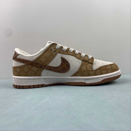 SB Dunk Low LV Brown White Metallic Gold FC1688-184