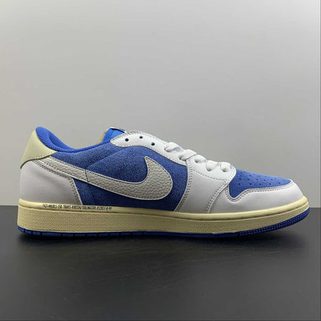 Fragment Design x Travis Scott x Air Jordan 1 Low OG SP White Blue Barb Sail CQ4277-212