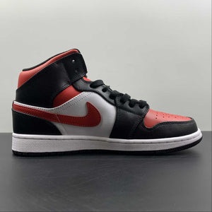 Air Jordan 1 Mid White Black Red 554724-079