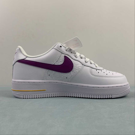 Air Force 1 07 Low EMB Lakers White Bold Berry Speed Yellow FJ4209-100