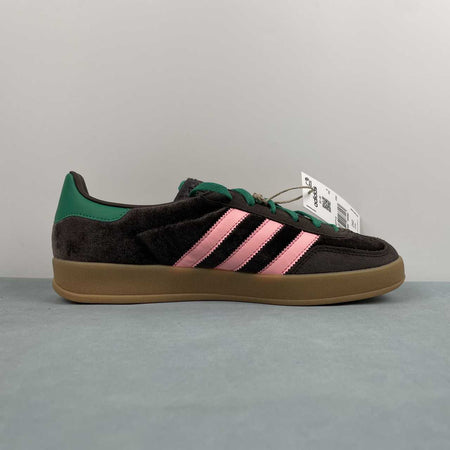 Adidas Gazelle Indoor Dark Brown Glow Pink Court Green JI2714