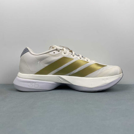 Adizero Boston 13 Chalk White Gold Metallic Halo Silver JS4947