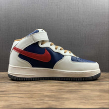 Cargar imagen en el visor de la galería, Air Force 1 07 Mid Beige Dark Blue University Red 512745-068
