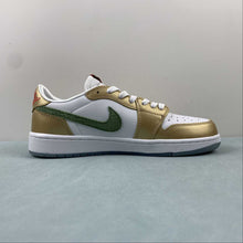 Cargar imagen en el visor de la galería, Air Jordan 1 Low OG GS Year of the Dragon Sail Oil Green Metallic Gold Grain FQ6593-100
