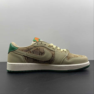 Travis Scott x Gucci x Air Jordan 1 Low OG Gray White Green DM7866-198