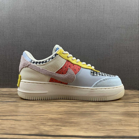 Air Force 1 Shadow Multi Print Houndstooth Bright Citron DM8076-100